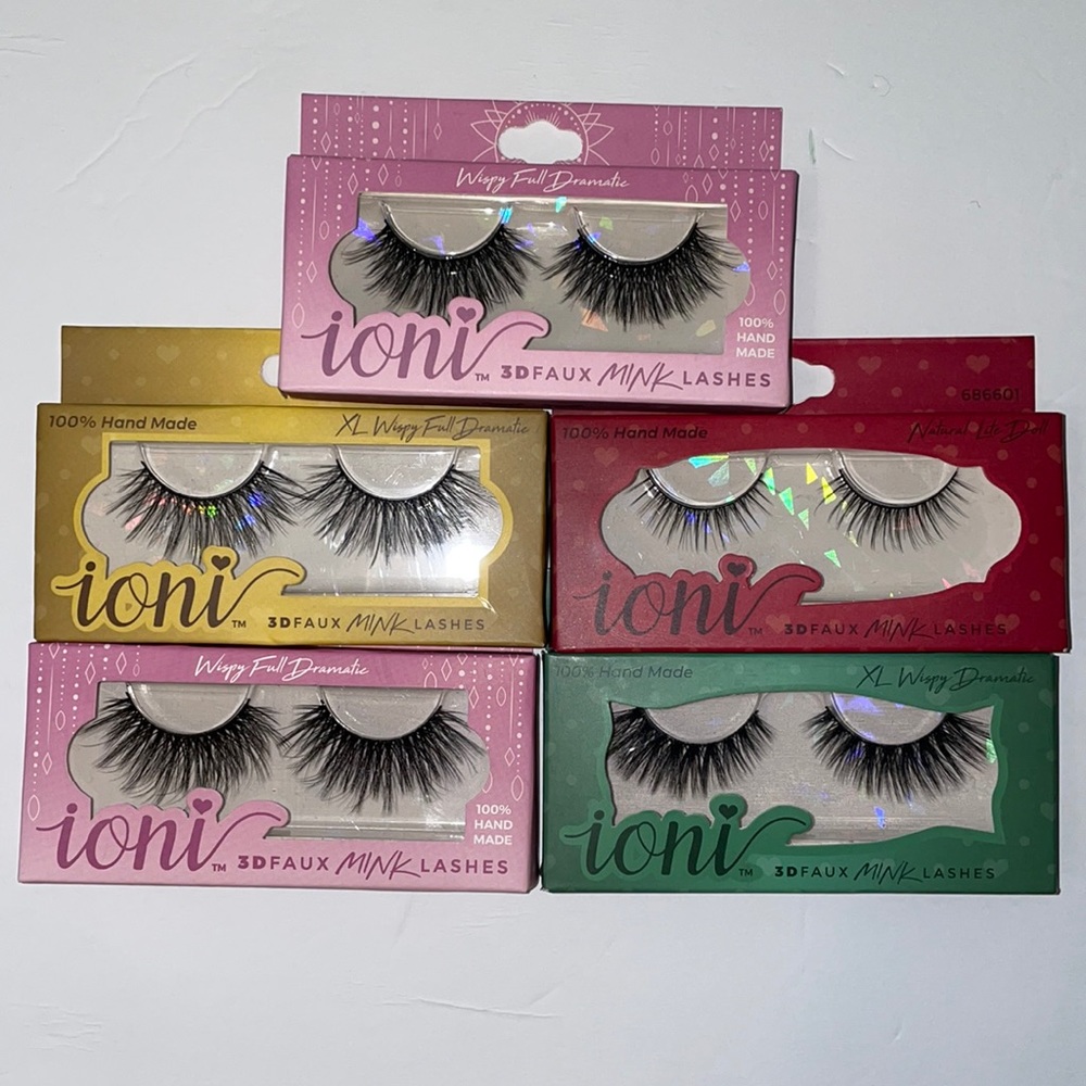 Ioni Faux Mink Eyelashes Bundle, 3D, Makeup, New